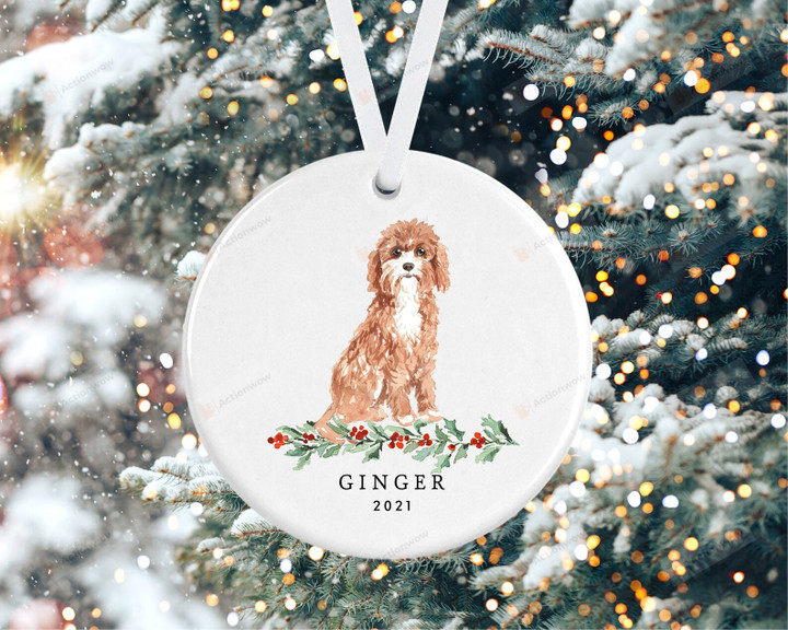 Personalized Cavapoo Dog Ornament, Gifts For Dog Owners Ornament, Christmas Gift Ornament