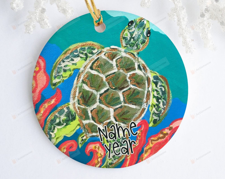 Personalized Sea Turtle Ornament Ocean Life Turtle Gifts Ocean Animals Christmas Ornament Christmas Tree Decoration Hanging Decoration