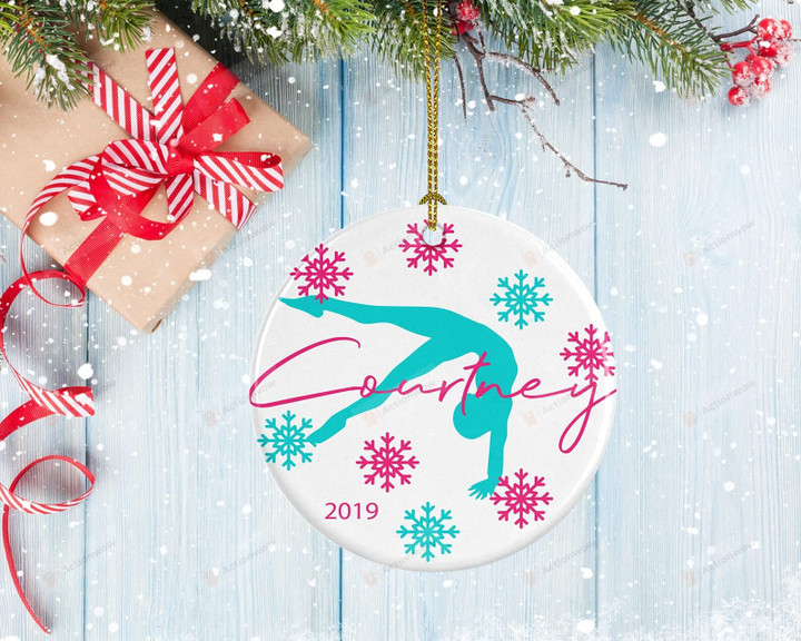 Personalized Porcelain Ornament Gymnastics Ornament Handspring Design Gifts For Gymnasts Hanging Decoration Xmas Ornament Christmas Tree Ornament