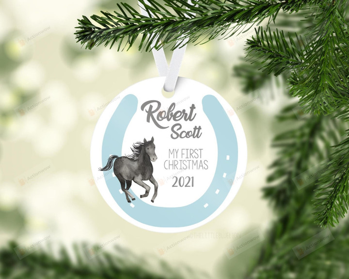 Personalized Baby First Christmas Ornament, Horse Lovers Ornament, Christmas Gift Ornament