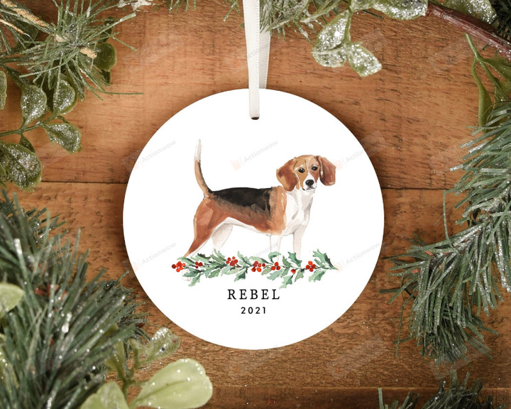 Personalized Beagle Dog Ornament, Gifts For Dog Owners Ornament, Christmas Gift Ornament