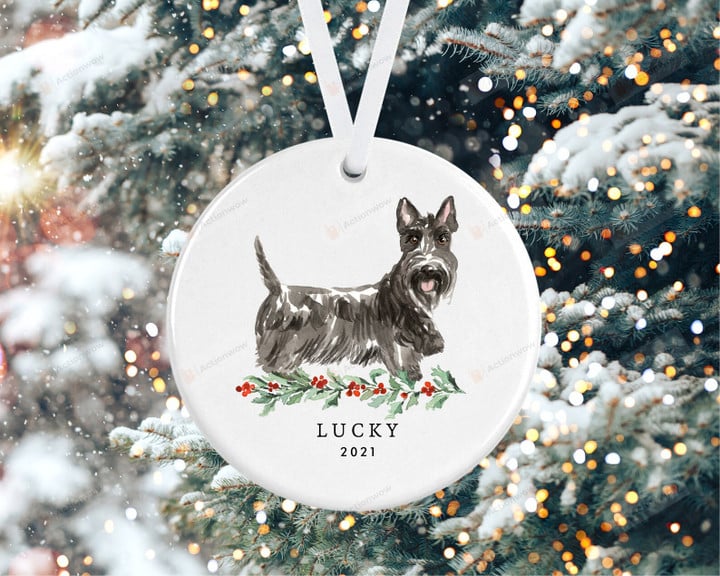 Personalized Scottish Terrier Dog Ornament, Gifts For Dog Owners Ornament, Christmas Gift Ornament