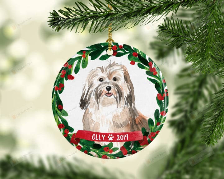 Personalized Havanese Dog Ornament, Gifts For Dog Owners Ornament, Christmas Gift Ornament