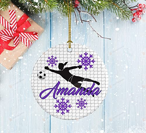 Personalized Soccer Goalie Ornament, Womens Soccer Goalie Custom Name Ornament - Merry Xmas Gifts For Soccer Lovers/ Sport Lovers, Christmas Tree Decoration