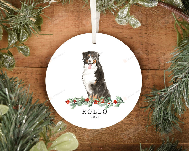 Personalized Bernese Mountain Dog Ornament, Gifts For Dog Owners Ornament, Christmas Gift Ornament