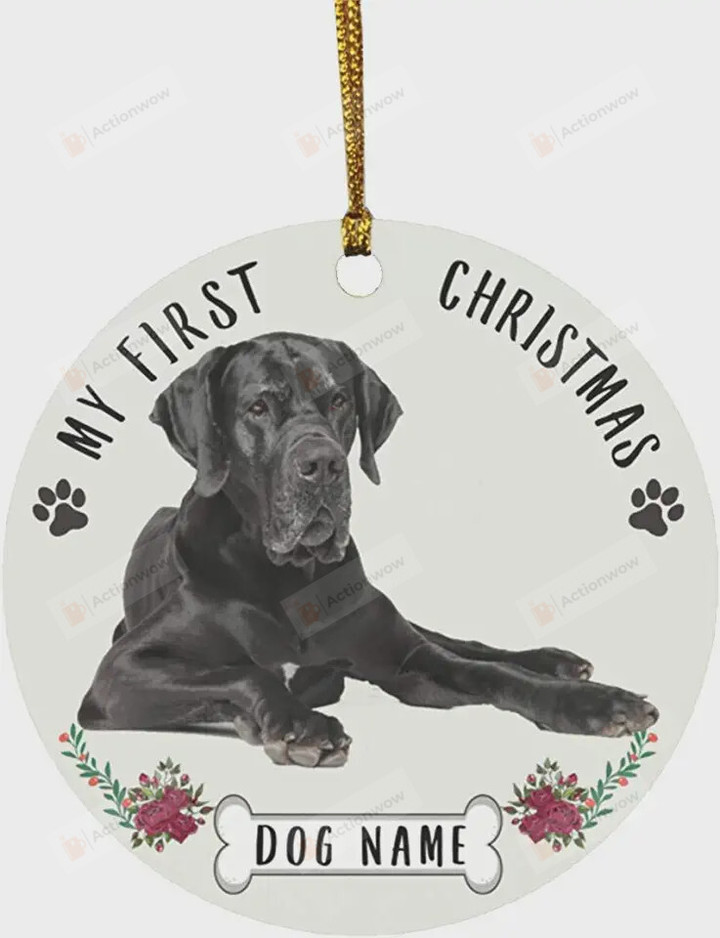 Personalized Great Dane My First Christmas Ornament, Gifts For Dog Owners Ornament, Christmas Gift Ornament