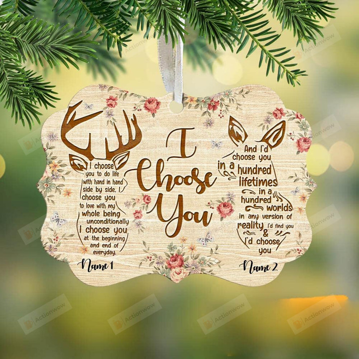Personalized Deer Hunting Couple Benelux Ornament Buck And Doe Couple I Choose You Ornament For Wife Husband Couple Keepsake Gift Wedding Anniversary Window Dress Up Christmas Tree Decor