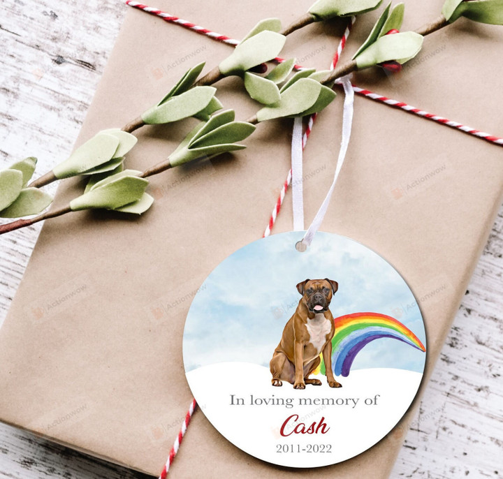 Personalized In Loving Memory Of Boxer Ornament, Gift For Boxer Dog Lovers Ornament, Christmas Gift Ornament
