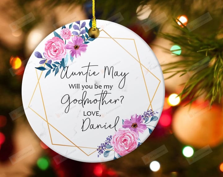 Personalized Will You Be My Godmother Ornament Godmother Proposal Ornament Baptism Christmas Ornament Godmother Gifts Baptism Gifts Christmas Ornament