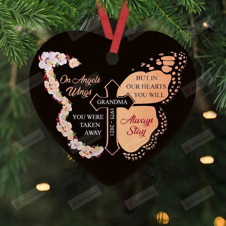 Personalized Butterfly Memorial Ornament Christmas Tree Decor Custom Name Year On Angel Wings You Were Taken Away Gift For Family Daddy Mommy In Heaven Grandma Grandpa Gift