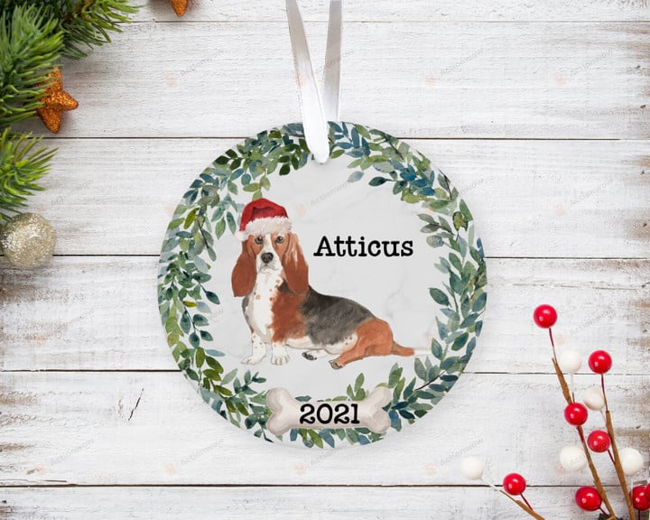 Personalized Basset Hound Frenchie Ornament, Gifts For Basset Hound Frenchie Dog Owners Ornament, Christmas Gift Ornament