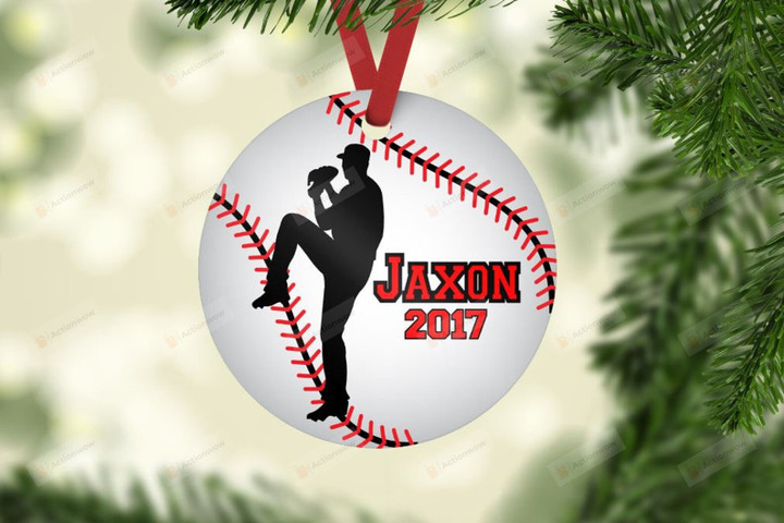 Personalized Baseball Pitcher Ornament, Gift For Baseball Player Ornament, Baseball Team Gift Ornament