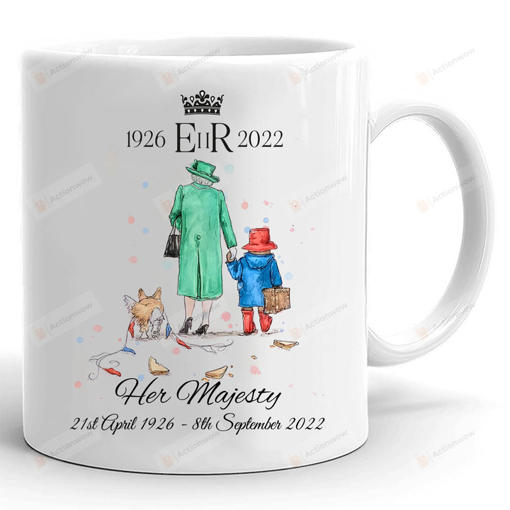 Rip Queen Elizabeth Ceramic Coffeemug, Queen Elizabeth Her Majesty Mug, Rest In Peace Queen Elizabeth Mug, Queen Of England Mug