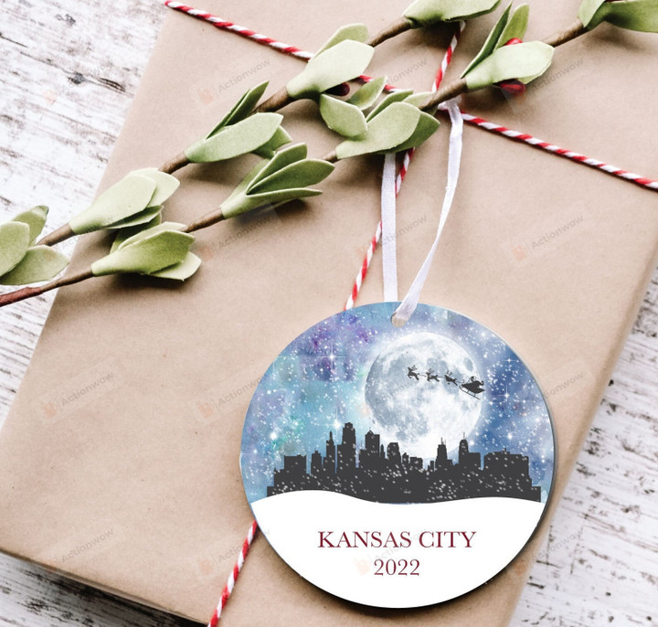 Kansas City Christmas Ornament, Gift For Kansas Citizens Ornament, Christmas Gift Ornament