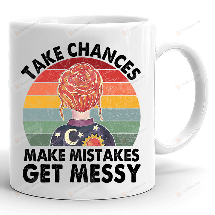 Womens Take Chances Make Mistakes Get Messy Teacher Mug, Miss Frizzle Mug, Magic School Bus, Teacher, Back To School