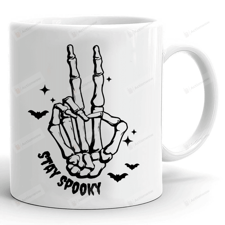 Stay Spooky Skeleton Hand Mug, Funny Halloween Skeleton Mug, Halloween Gifts, Spooky Season Mug