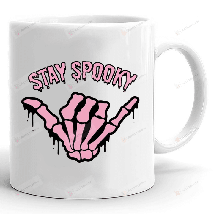 Stay Spooky Skeleton Hand Mug, Funny Halloween Mug, Skeleton Mug, Spooky Mug, Halloween Gifts, Spooky Season