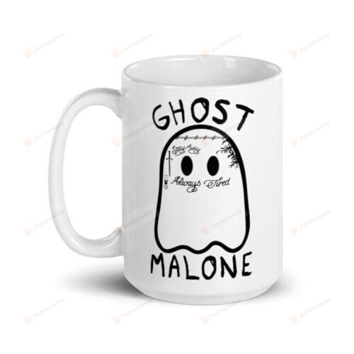 Ghost Malone Mug, Funny Halloween Mug Cute Ghost Mug Gifts For Halloween Birthday Thanksgiving Anniversary Ceramic Coffee 11-15 Oz