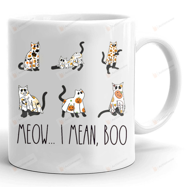 Meow I Mean Boo Mug, Halloween Mug, Halloween Mug, Halloween Cat Mug, Halloween Ghost, Halloween Gifts, Spooky Season