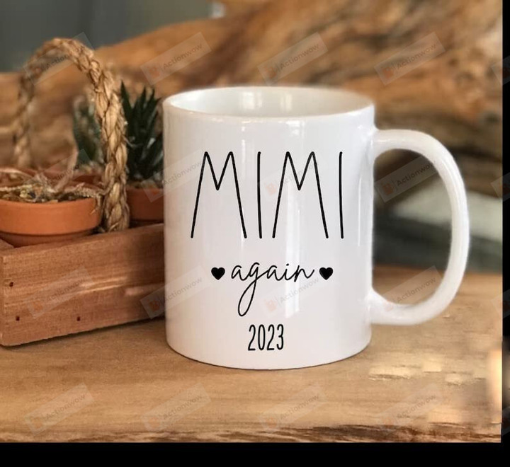 Mimi Again Coffee Mug Christmas Gifts Mimi Again 2023 Mug, Mimi Again Pregnancy Announcement Mug
