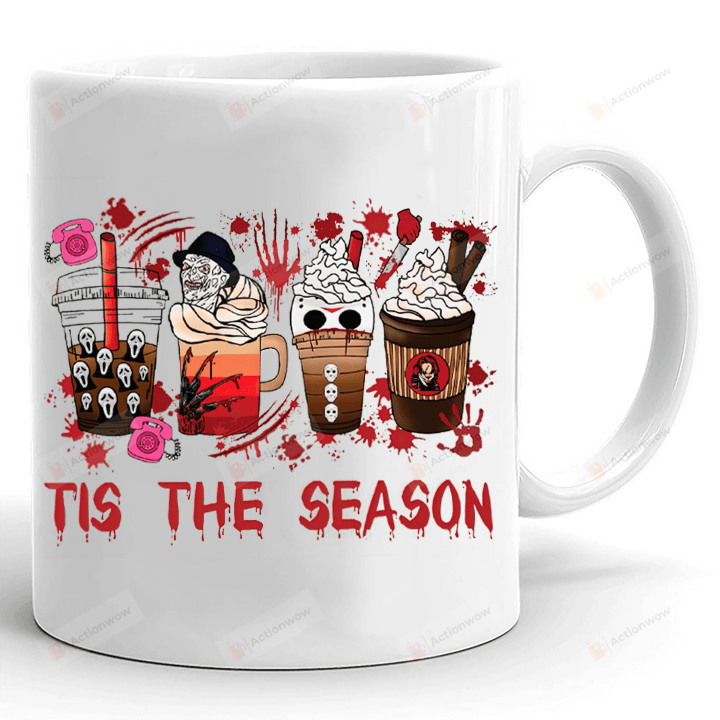 Tis The Season Character Horror Movies Coffee Mug, Horror Movies Coffee Mug, Halloween Mug, Spooky Season