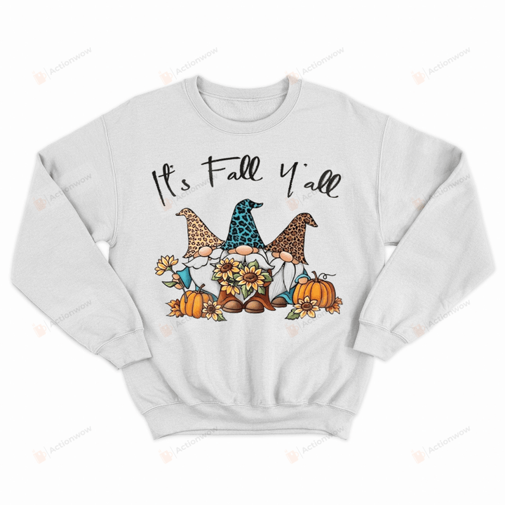 Its Fall Yall Rainbow Gnomes Sweatshirt, Cute Fall Sweatshirt, Fall Gnomes Sweater, Fall Gifts