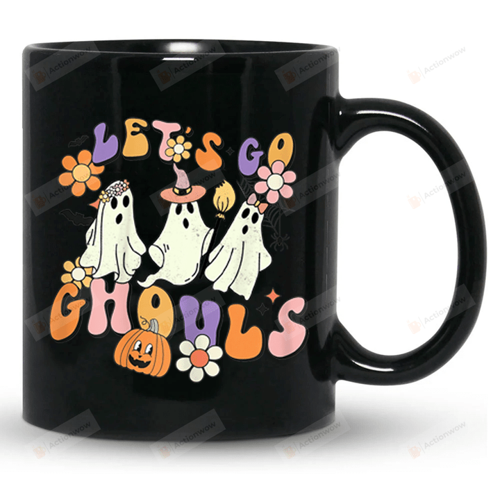 Ghost Halloween Mug, Let's Go Ghouls Halloween Mug, Retro Halloween Mug, Funny Halloween Mug, Halloween Coffee Cup, Spooky Vibes Mug, Halloween Gift