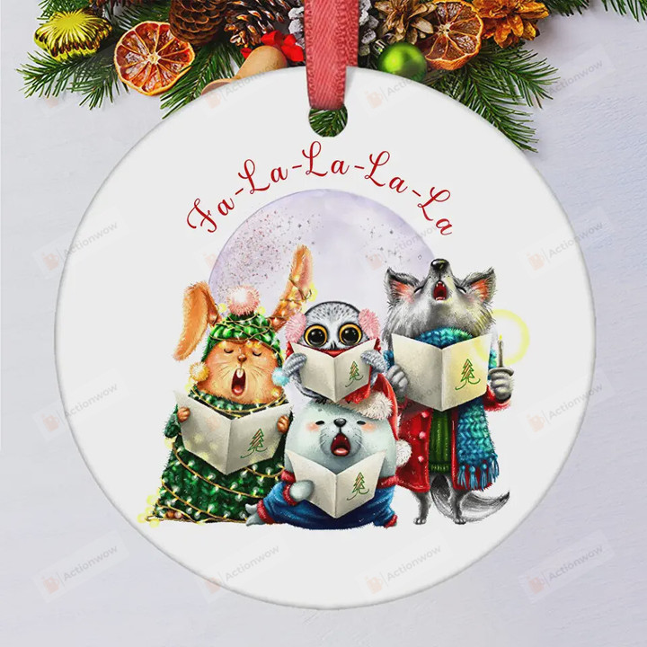 Merry Christmas Ornaments, Cartoon Bunny Bear And Rabbit Ornaments, Christmas Gift Ornament