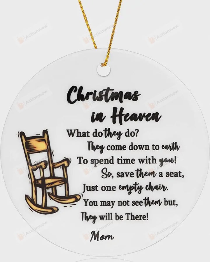 Christmas In Heaven Ornament, Gift For Mom Memorial Ornament, Christmas Gift Ornament
