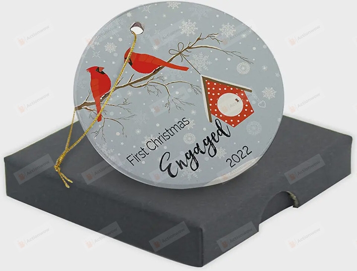 First Christmas Engaged 2022 Ornament, Gift For Married Couple Ornament, Christmas Gift Ornament