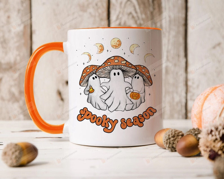 Funny Ghost Mushroom Mug Boo Mushroom Coffee Mug Fall Mug Spooky Season Mug Daughter Halloween Gift