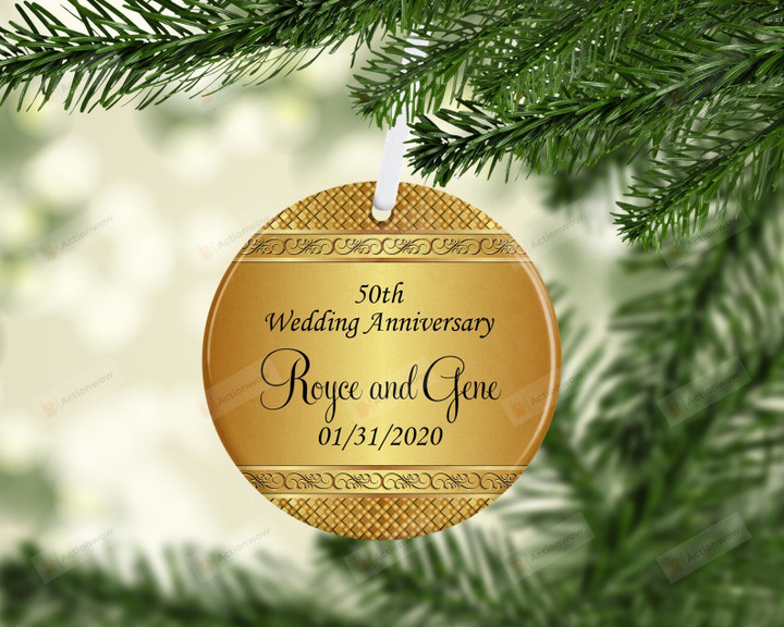 Personalized 50th Wedding Anniversary Ornament, Golden Anniversary Gift Ornament, Christmas Gift Ornament
