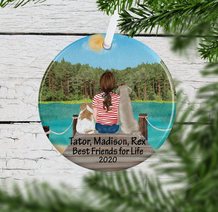 Personalized Best Friend For Life Ornament, Gift For Dog Lovers Ornament, Christmas Gift Ornament