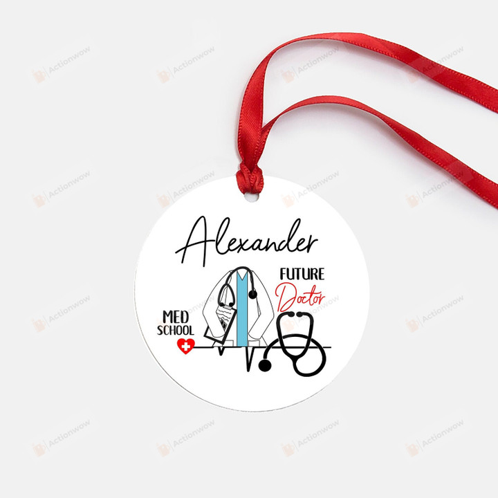 Personalized Medical Student Future Doctor Ornament, Student Doctor Gift Ornament, Med School Gift Ornament