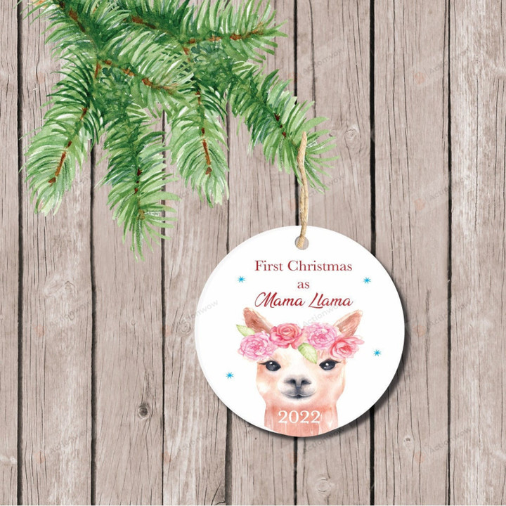 Personalized Mama Llama Ornament, Gift For Mother Ornament, Christmas Gift Ornament