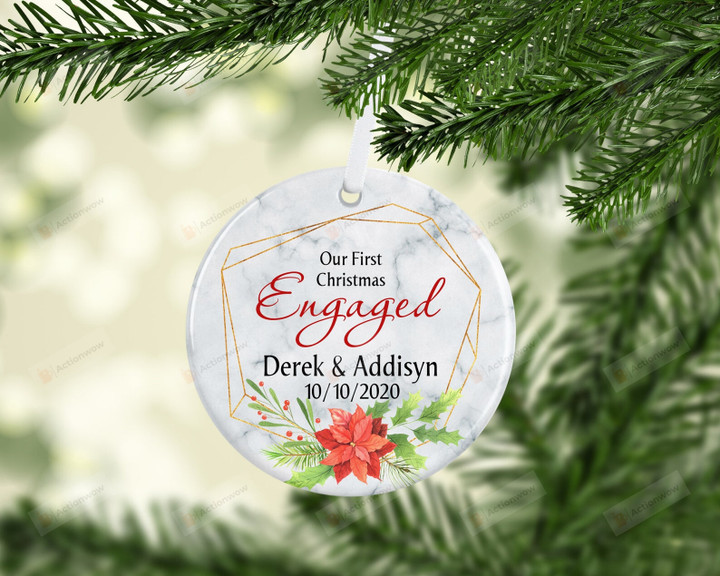 Personalized Engagement First Christmas Together Ornament, Gift For Couple Ornament, Christmas Gift Ornament