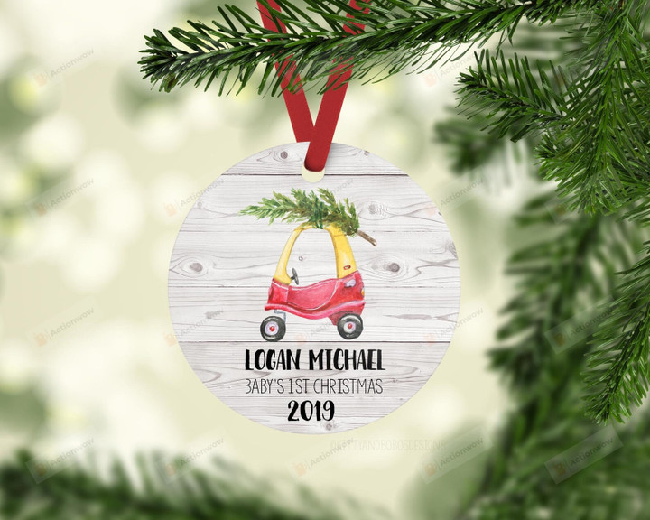 Personalized Car Hanging Xmas Tree Baby's First Christmas Ornament, Keepsake Gift Ornament, Christmas Gift Ornament