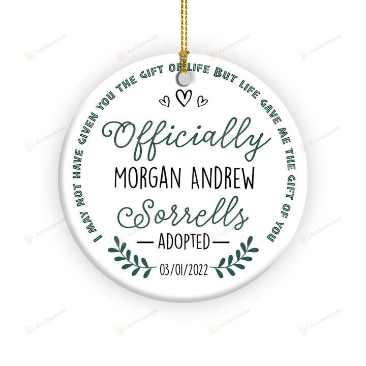 Personalized Adoption Ornament, You Are The Gift Of Life, Gifts Foster Adoption Keepsake Adoption Announcement Family Idea Hanging Decoration Christmas, Birthday