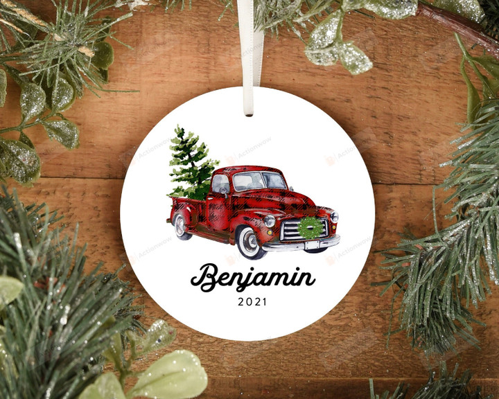 Personalized Car Hanging Xmas Tree Ornament, Keepsake Gift Ornament, Christmas Gift Ornament