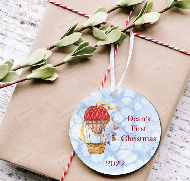 Personalized Baby's First Christmas Ornament, Gift For Santa Claus Lovers Ornament, Christmas Gift Ornament