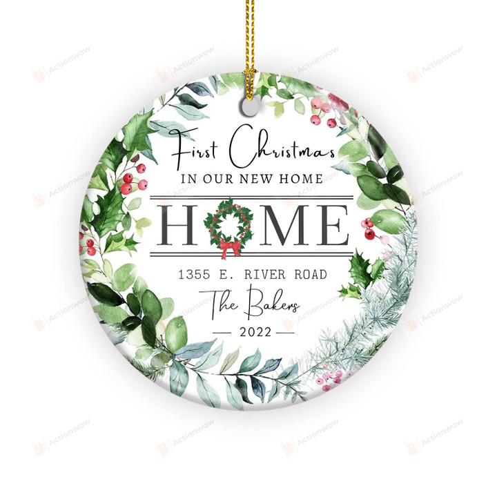 Personalized First Christmas In Our New Home Ornament, New Home Christmas Ornaments, 2022 New House Ornament Gifts, Christmas Keepsake