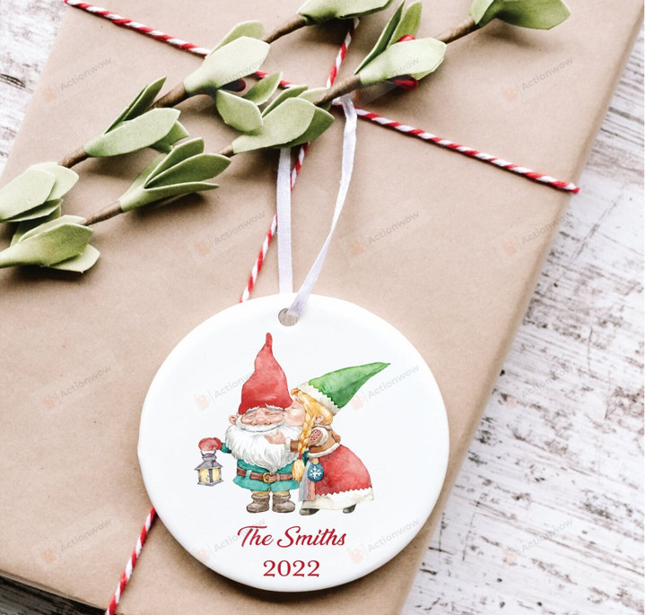 Personalized First Christmas Ornament, Gift For Gnomes Ornament, Christmas Gift Ornament