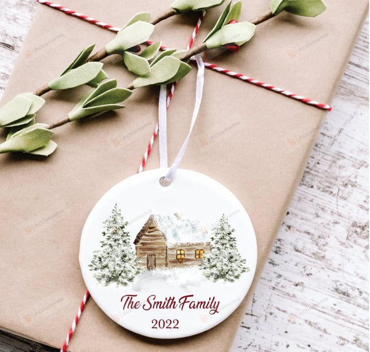 Personalized Snow House Christmas Ornament, Gift For Family Members Ornament, Christmas Gift Ornament