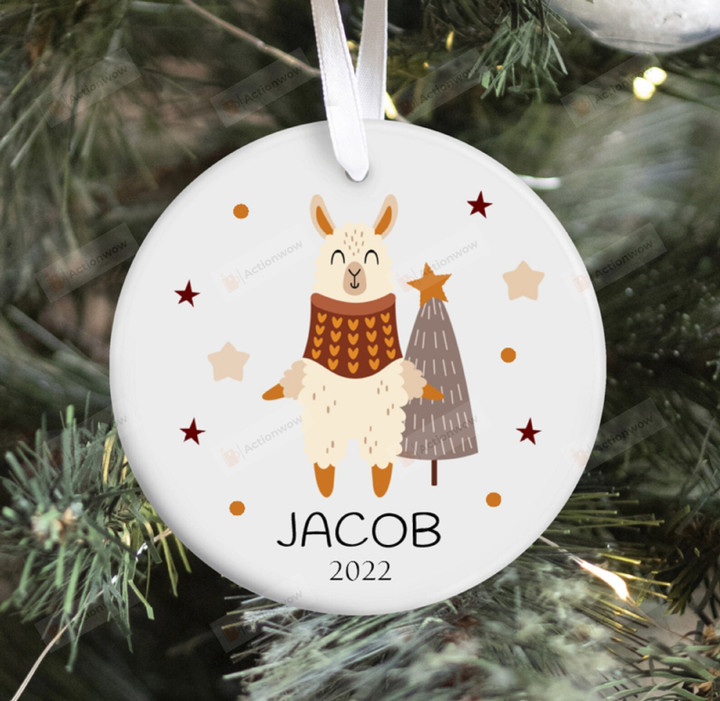 Personalized Llama Ornament, Llama Lover Gift Ornament, Christmas Gift For Baby Ornament