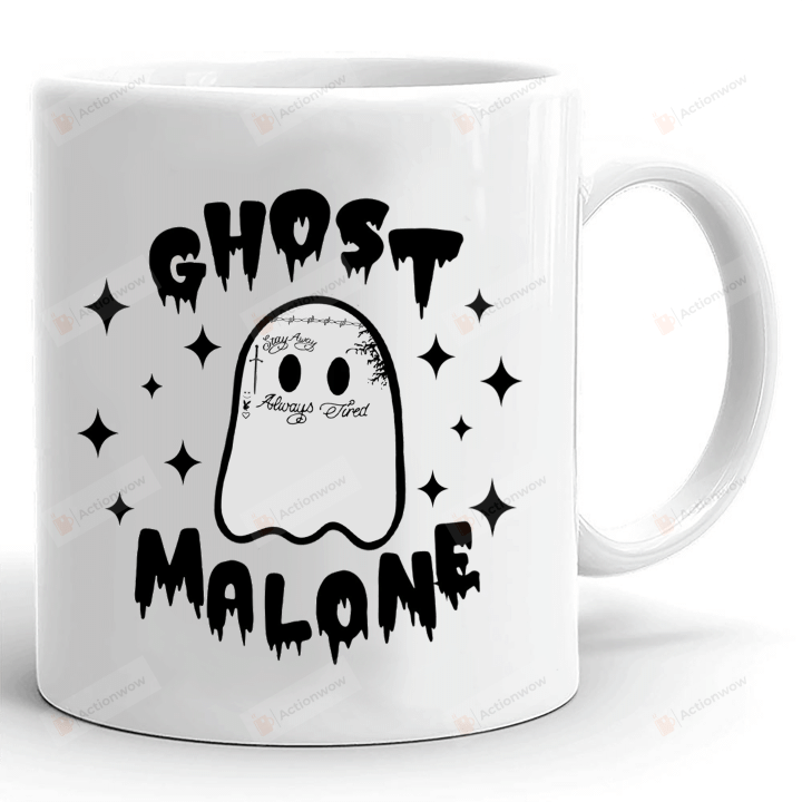 Ghost Malone Mug, Funny Halloween Mug, Cute Ghost Mug, Gifts For Halloween Birthday Thanksgiving Anniversary