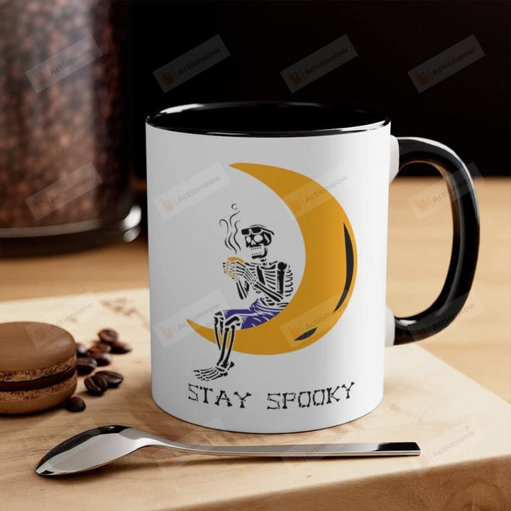 Retro Halloween Mug, Stay Spooky Skeleton Mug, Ghost Coffee Cup, Pumpkin Spice Mug, Halloween Cup, Thanksgiving Gift Mug Halloween Fall Gifts Fall Vibes Mug Halloween Spooky Mug