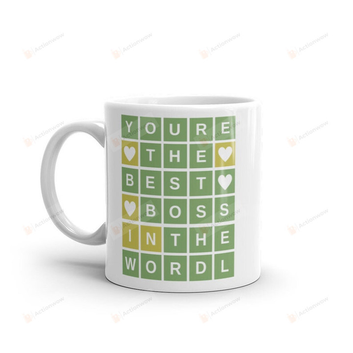 Best Boss In The World Wordle Mug, Funny Boss Mug, Boss Day Gift, Christmas Gift, Office Humor Mug