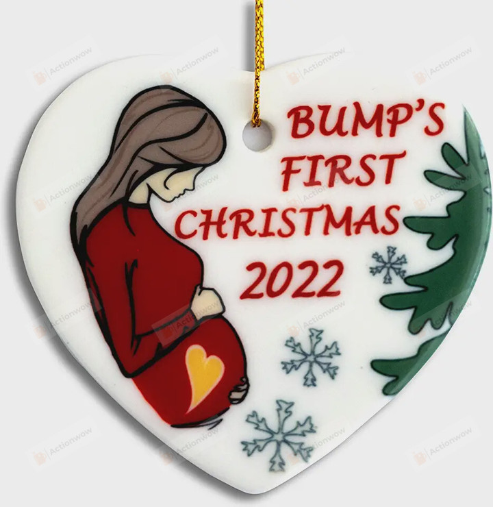 Heart's Sign Bumps First Christmas Ornament, Baby On The Way Ornament, Christmas Gift Ornament