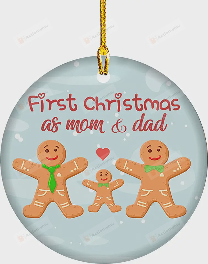 First Christmas As Mom And Dad Ornament, Gift For Family Ornament, Christmas Gift Ornament