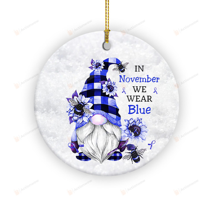 In November We Wear Blue Ornament, Diabetes Awareness, Gifts For Her For Him, Diabetic Gifts